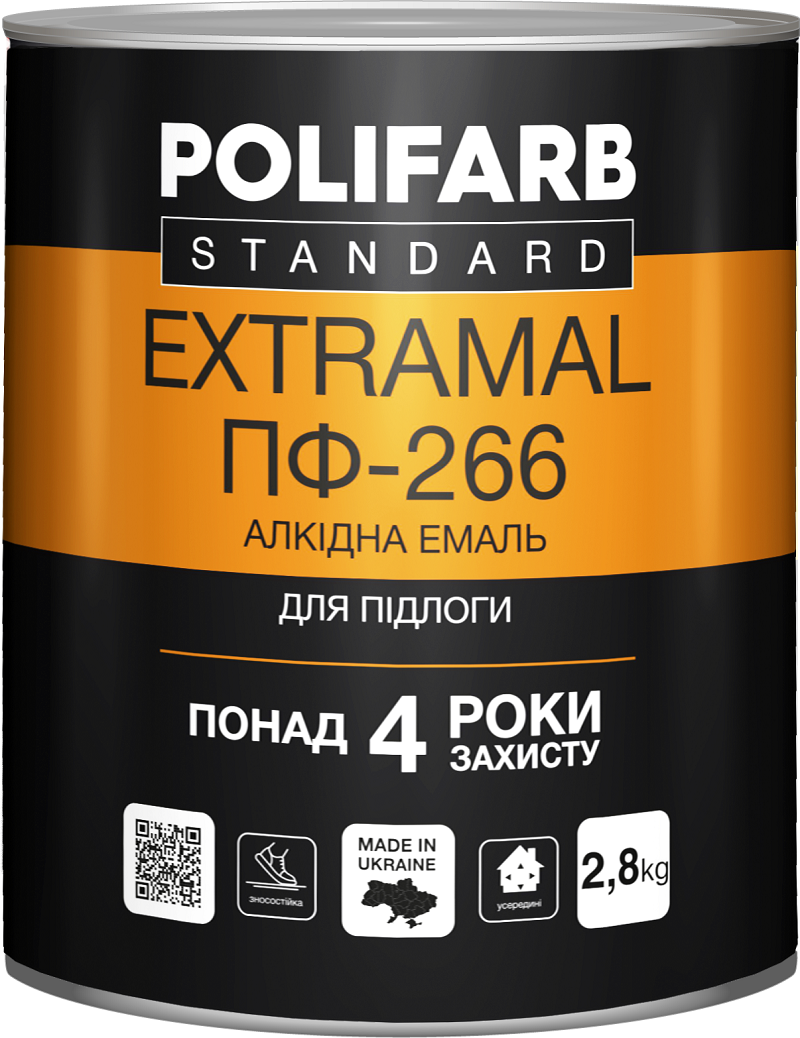 Емаль алкідна Polifarb ExtraMal ПФ-266 червоно-коричневий глянець 2,8 кг